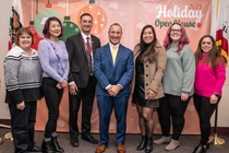 2023 Holiday Open House at Headquarters, Dec. 20 (the middle three people are Aaron Ochoco, Tony Tavares and Ashley McGuckin)