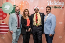 2023 Holiday Open House at Headquarters, Dec. 20 (from left, Danny Yost, Marci Kahbody, Sri Balasubrimanian and Amarjeet Benipal)