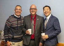 2023 Holiday Open House at Headquarters, Dec. 20 (:from left, Mauricio Serrano, Sergio Aceves and Duper Tong)