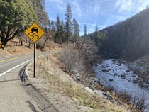 This particularly pretty stretch of U.S. Highway 50 parallels the American River to the south.