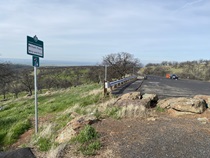 A cluster of vista points encountered by motorists heading toward Yosemite include this one a few miles west of Copperopolis.