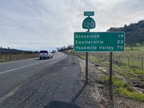 At this point on State Route 120, travelers coming from Sacramento are more than halfway to Yosemite National Park.