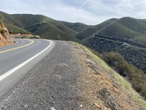 Insider tip: From this portion of SR-120, you can see super-steep Old Priest Road cutting up the mountain to the south. It's a shortcut!