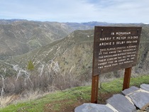 This memorial plaque along Highway 120 near Yosemite is a testament to the region's exposure to wildfire dangers .