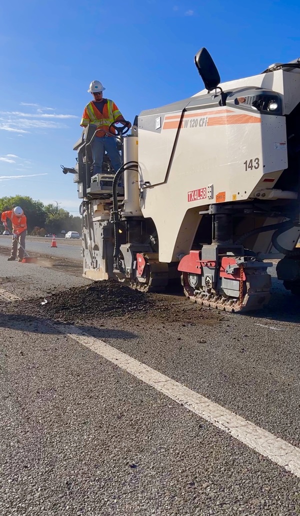 District 3's Chico Maintenance crew performs pavement grinding and asphalt work on State Route 99 on Sept. 16. (Shown is Joe Cervantes)