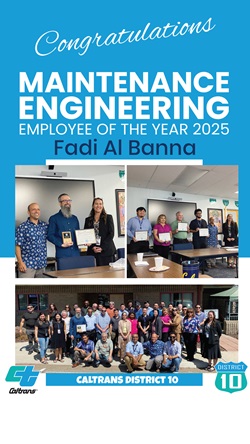 Fadi Al Banna was recently named District 10’s Maintenance Engineering Employee of the Year