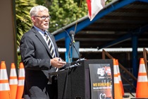 District 1 Workers Memorial ceremony at the Mendocino Fairgrounds in Ukiah, Mendocino County. Pictured is Deputy District Director Tom Fitzgerald.