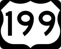 U.S. Route 199 road sign.
