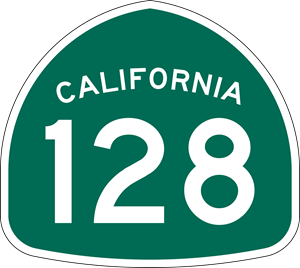 Route 128 sign.