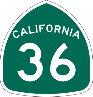 California State Route 36 shield. 