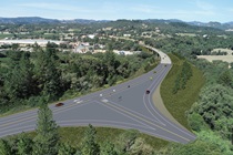 Simulation of proposed upgrades to Calpella Bridges on State Route 20 that span the Russian River and Eastside Road in Redwood Valley, Mendocino County (post miles 33.4 to 34.2).