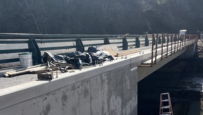 The new Elk Creek Bridge on State Route 1 in Mendocino County. 