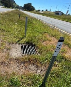 Drainage along US 101 at Post Mile 97.13 in Humboldt County.