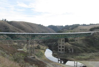 View of existing bridge looking east. 