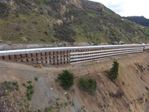 A retaining wall was built to shore up Route 1 near Westport in Mendocino County.