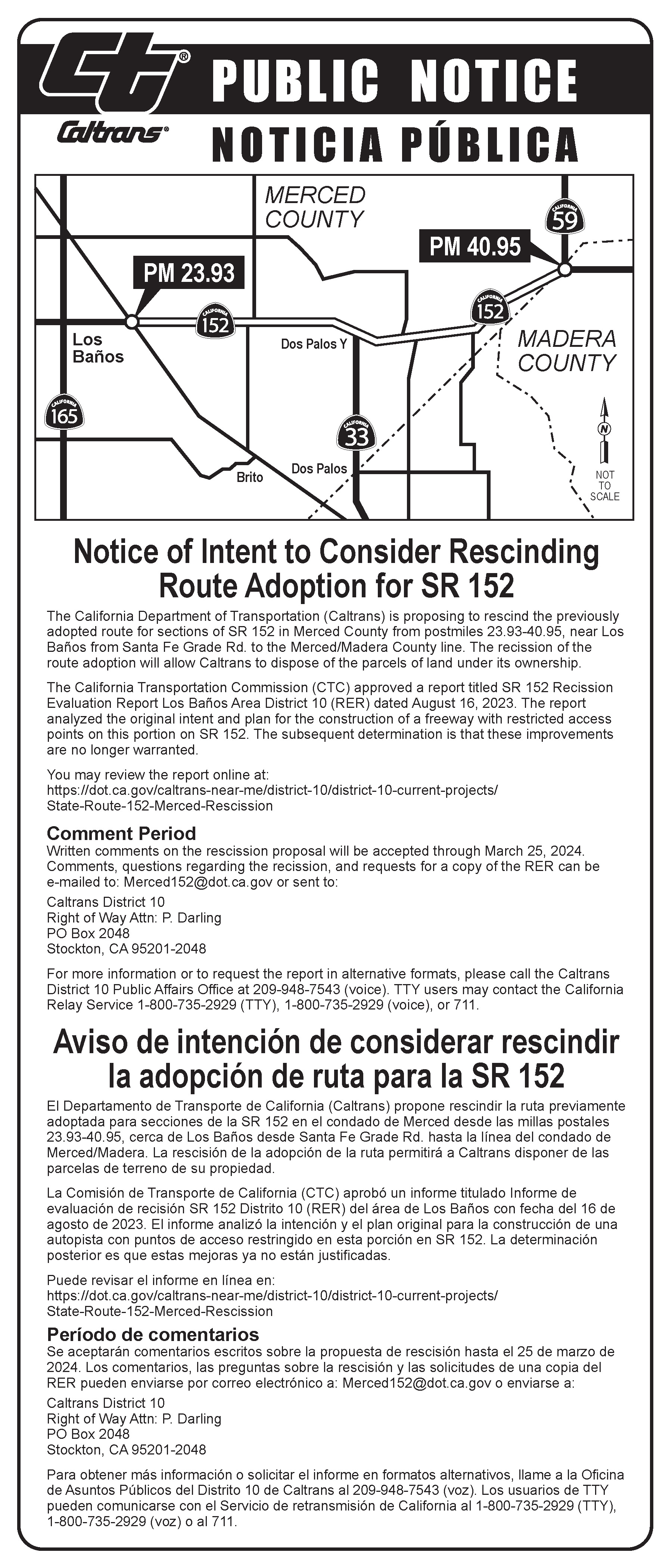 Public Notice Map in English and Spanish