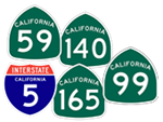 Merced Highways Shields