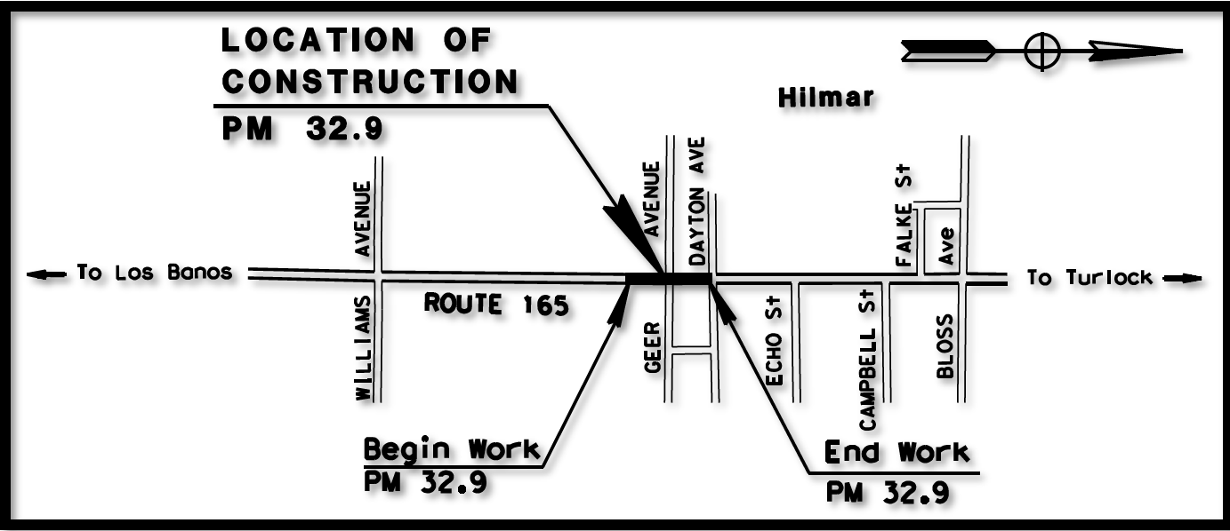 State Route 165 Geer Avenue Intersection Control Project Map