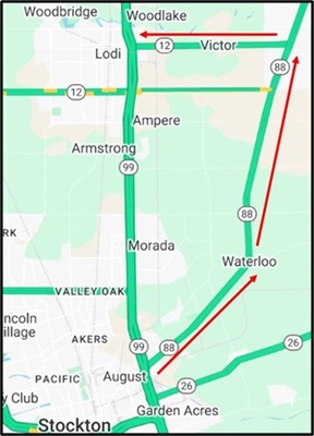 Detour Map for the SR99 Closures