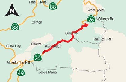 Map Roadway Slope Stabilization on State Route 26