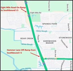 i5 South 55hr Closure Map