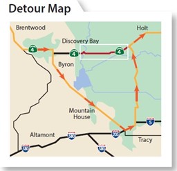 State Route 4 Delta Detour Map
