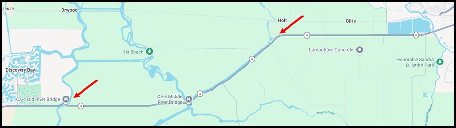 State Route 4 Delta Pavement Improvement Project Map