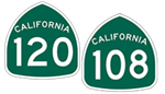 State Route Highway Shields 120 and 108