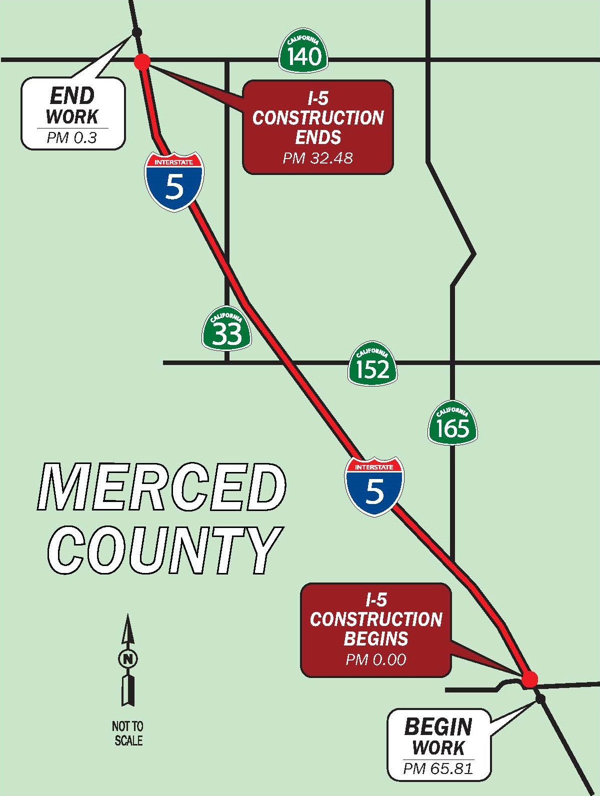 Merced Interstate 5 Pavement Anchor Project Map