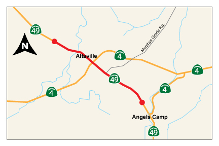 State Route 49 Angels Camp Upgrade Project Map