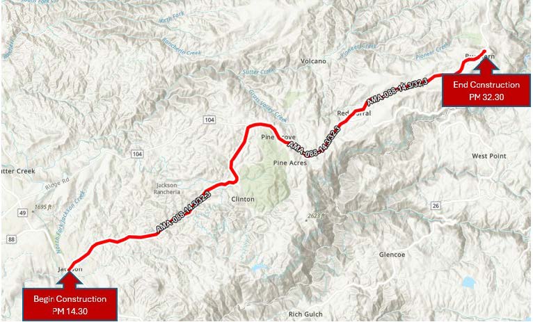 10-1P120 Jackson to Pioneer Pavement Anchor Project Map