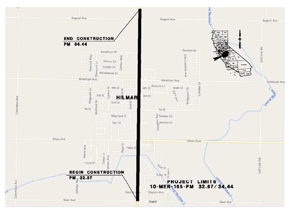 Hilmar Complete Streets and Drainage Project Map