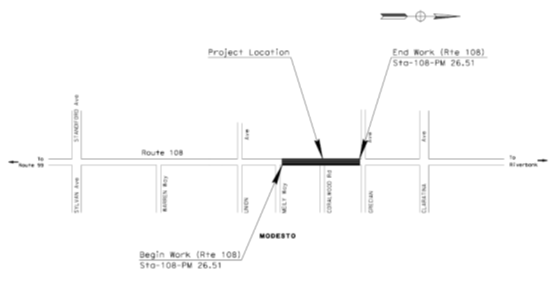 State Route 108 Intersection Control Improvement Project Map