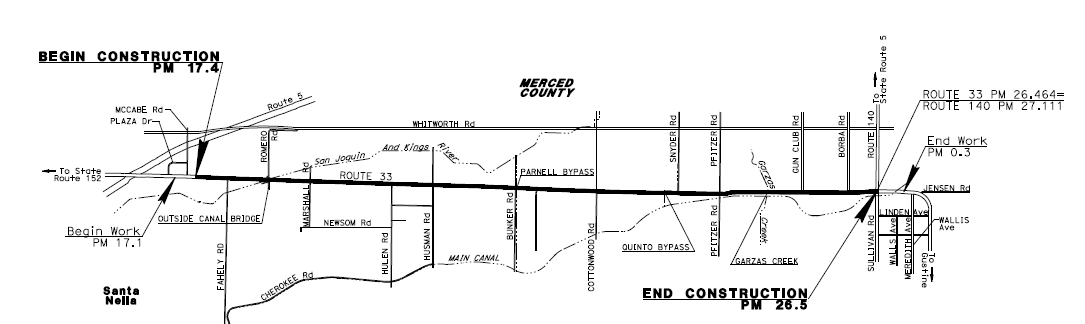 State Route 33 Pavement Rehabilitation Project Map