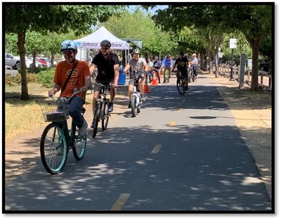 Photo of bike riders celebrating Bike Month