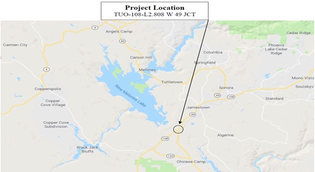 Tuolumne 108 STAA Truck Improvement Project Location Map