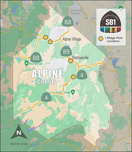 Alpine County Bridge Map
