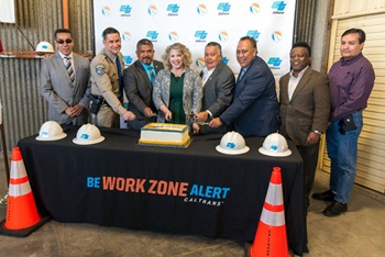Representatives from Caltrans, the Imperial County Transportation Commission as well as local officials and the California Highway Patrol gathered to celebrate the completion of a major pavement rehabilitation project covering 48 miles on Interstate 8 (I-8) in Imperial County