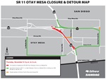 Map of the detour. For more information call (619) 688-6670 or email CT.Public.Information.D11@dot.ca.gov