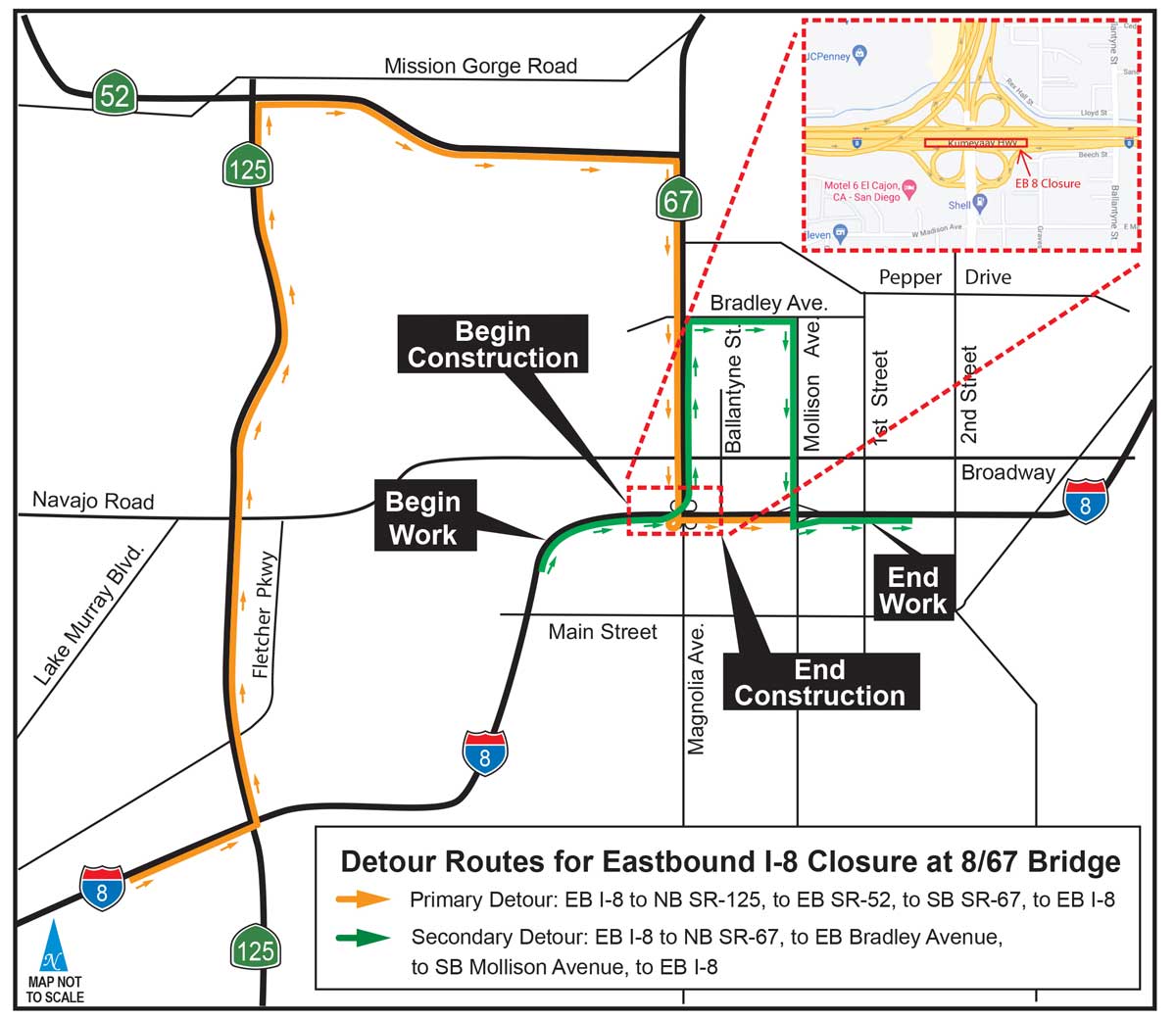 Weekend Closure of Eastbound I-8 at SR-67 Begins Friday Night, 6/11 ...