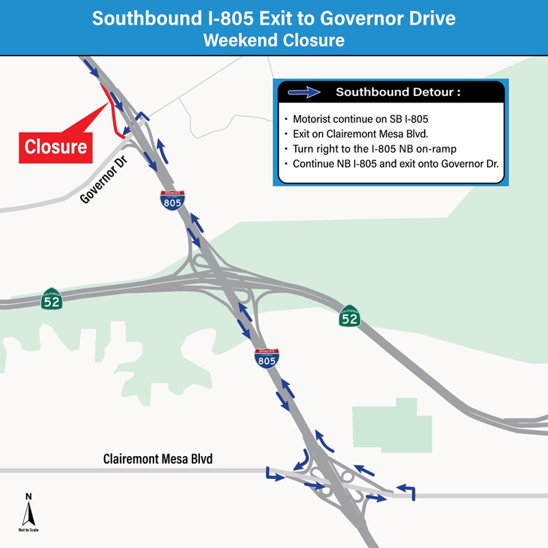 Closure & Detour Map. For more information, call (619) 688-6670 or email CT.Public.Information.D11@dot.ca.gov
