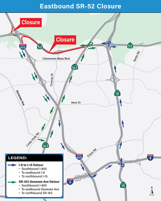 Closure & Detour Map. For more information, call (619) 688-6670 or email CT.Public.Information.D11@dot.ca.gov 