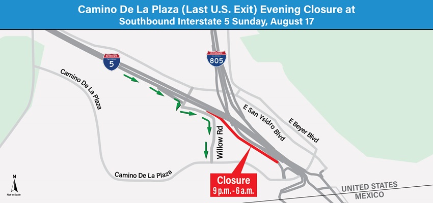 Closure & Detour Map. For more information, call (619) 688-6670 or email CT.Public.Information.D11@dot.ca.gov 