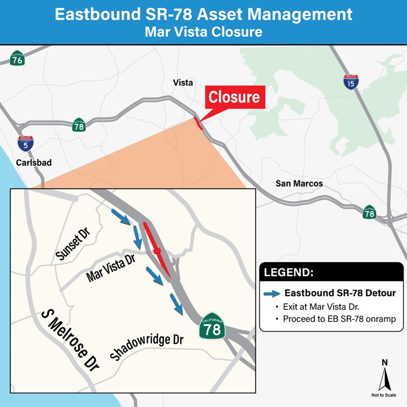 Closure & Detour Map. For more information, call (619) 688-6670 or email CT.Public.Information.D11@dot.ca.gov