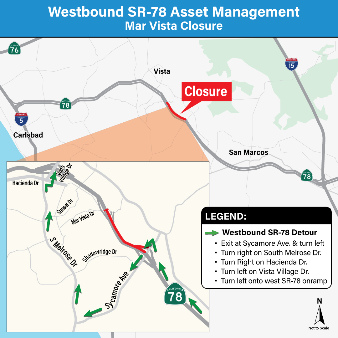 Closure & Detour Map. For more information, call (619) 688-6670 or email CT.Public.Information.D11@dot.ca.gov
