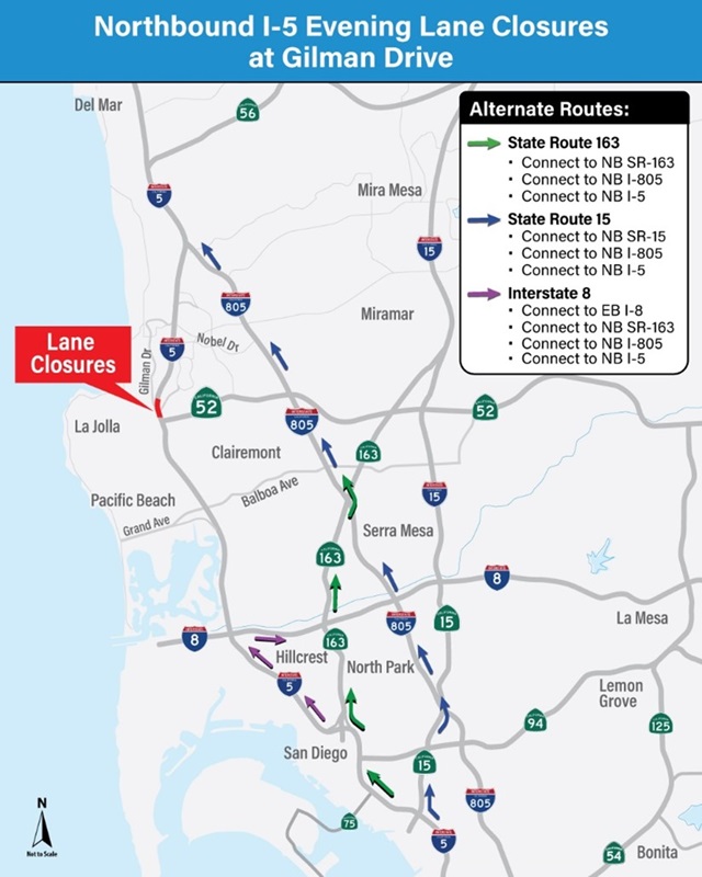 Closure & Detour Map. For more information, call (619) 688-6670 or email CT.Public.Information.D11@dot.ca.gov 