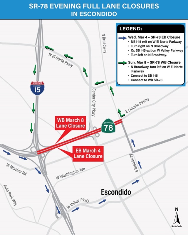 Closure & Detour Map. For more information, call (619) 688-6670 or email CT.Public.Information.D11@dot.ca.gov 