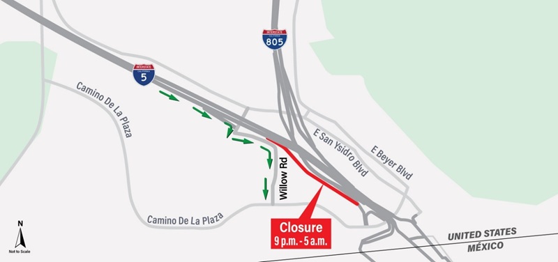 Closure & Detour Map. For more information, call (619) 688-6670 or email CT.Public.Information.D11@dot.ca.gov 