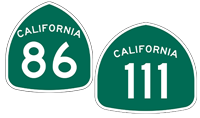 California State Routes 86 and State Route 111 shields.