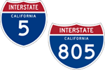 California Interstate 5 and 805 icons